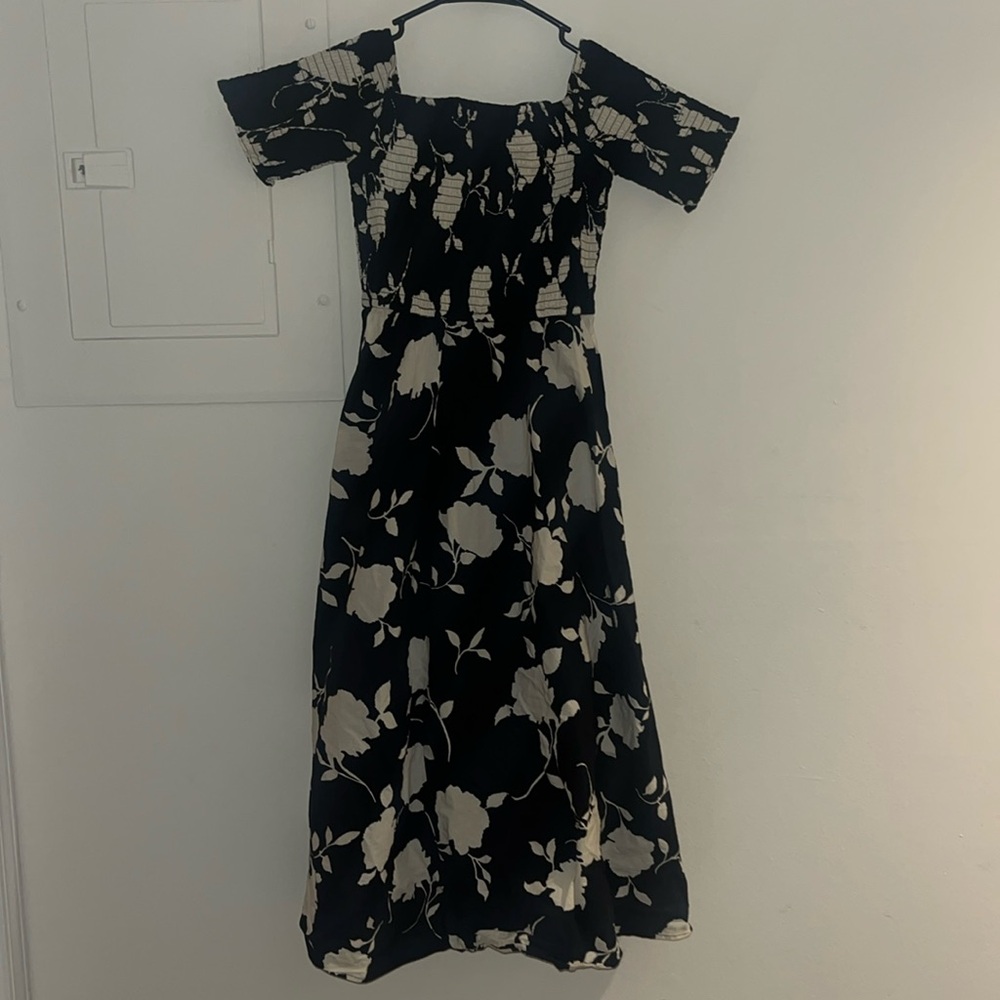 Smocked Bodice Midi Dress